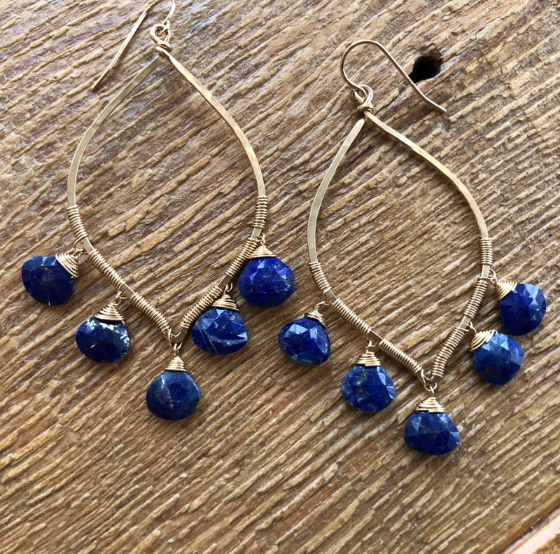 Cotswold 14k Gold and Lapis Earrings : Museum of Jewelry